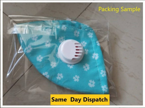 Stylish Washable and Reusable Anti Dust Cotton Mask with Respirator | Set (Pack) of 3 Pcs