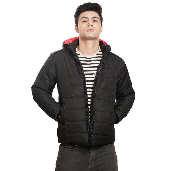 Stylish Black Nylon Jacket For Men