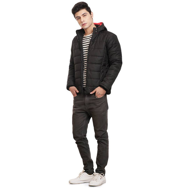 Stylish Black Nylon Jacket For Men