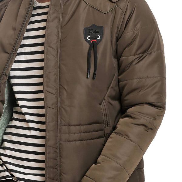 Stylish Brown Nylon Jacket For Men