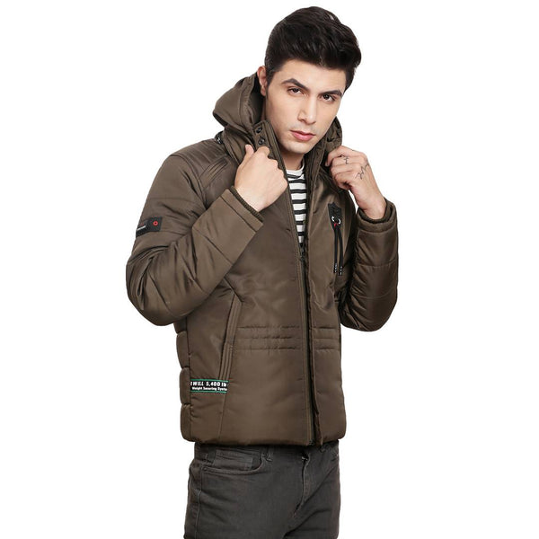 Stylish Brown Nylon Jacket For Men