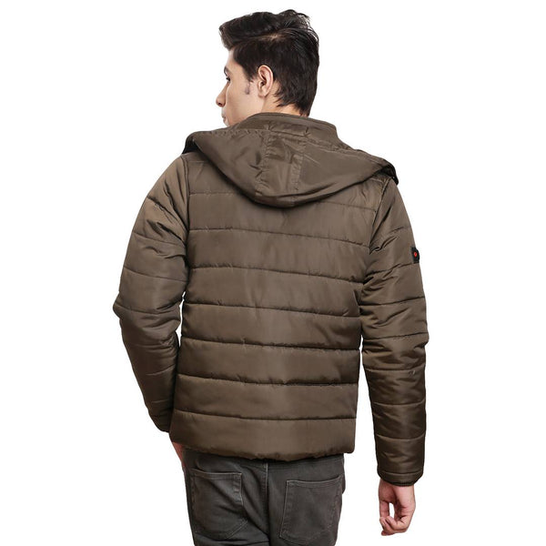 Stylish Brown Nylon Jacket For Men