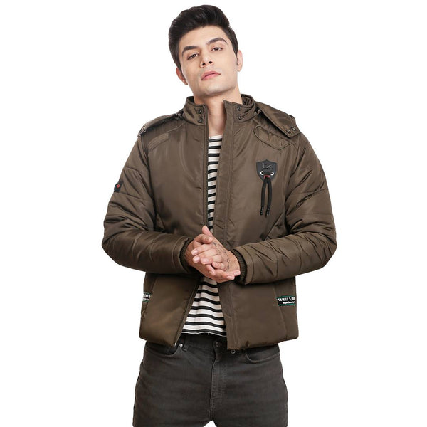 Stylish Brown Nylon Jacket For Men